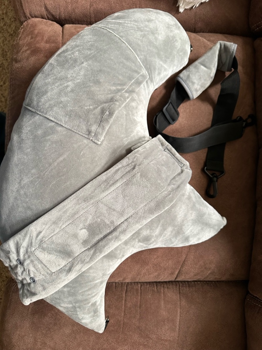 Memory Foam Travel Neck Pillow - Gray